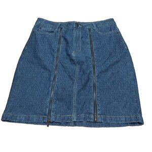 I Heart Ronson Zip Front Denim Mini Skirt Size 10 I ❤️ Ronson